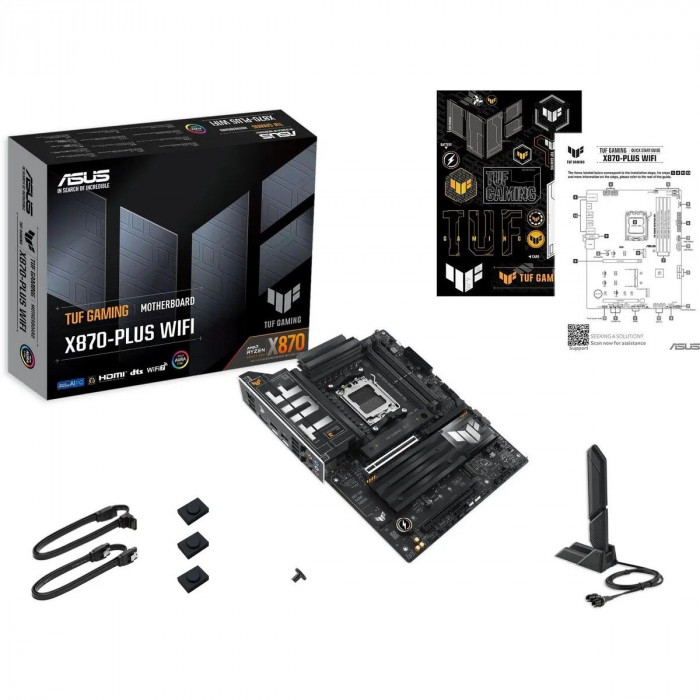 Материнская плата ASUS TUF GAMING X870-PLUS WIFI AM5 ATX 4xDDR5 2xPCIEx16 4xM.2 2xUSB-C HDMI 2.5GLAN Wi-Fi 7