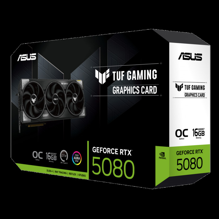 Видеокарта ASUS RTX5080 TUF GAMING OC 16GB GDDR7 256bit 3xDP 3xHDMI 3FAN RTL [TUF-RTX5080-O16G-GAMING]