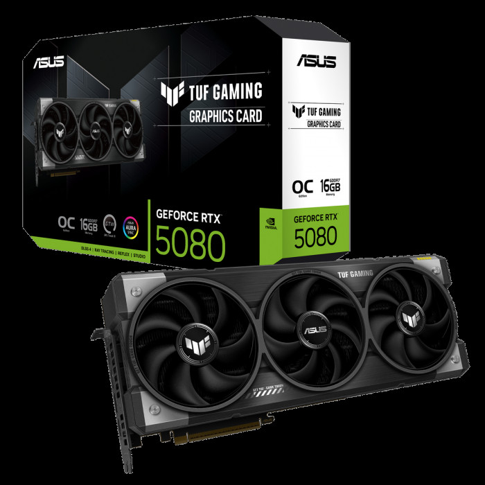 Видеокарта ASUS RTX5080 TUF GAMING OC 16GB GDDR7 256bit 3xDP 3xHDMI 3FAN RTL [TUF-RTX5080-O16G-GAMING]