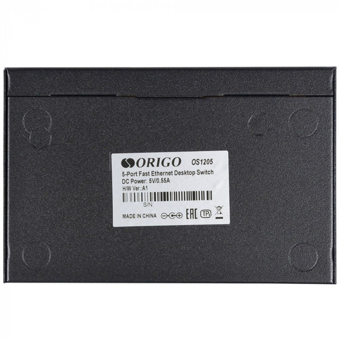 Неуправляемый коммутатор ORIGO OS1205/A1A  5x100Base-TX, корпус металл