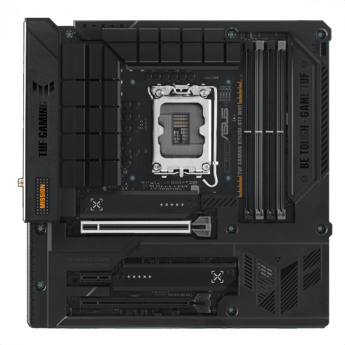 Материнская плата ASUS TUF GAMING B760M-BTF WIFI LGA1700 mATX 4xDDR5 2хPCIEx16 PCIEx1 2xM.2 3xUSB-C DP HDMI 2.5GLAN WIFI 6