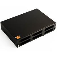 Бокс оптический Hyperline FO-19V-2U-6xSLT-W130H30-48UN-BK Бокс оптический универсальный 19' выдвижной, с полкой, от 8 до 48 портов (SC, duplex LC, ST, FC), со сплайс пластиной, без пигтейлов и проходных адаптеров, 2U, черный
