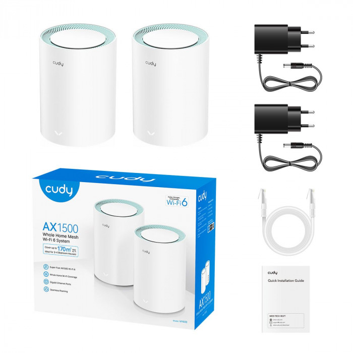 Маршрутизатор CUDY M1500(2-Pack) Gigabit Wi-Fi 6 Mesh Solution
