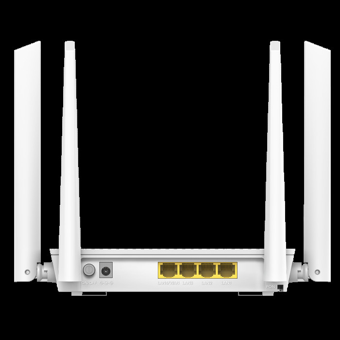 Маршрутизатор CUDY  GP3000  AX3000 Wi-Fi 6 GPON Router Dual Band Gigabit xPON, Realtek chipset, GPON/EPON,  2402Mbps at 5GHz + 576Mbps at 2.4GHz, 802.11ax/ac/a/b/g/n, 1 PON Port, 4 Gigabit RJ45 port, Power ON/OFF Button,WPS Button,WiFi Button, Reset butto