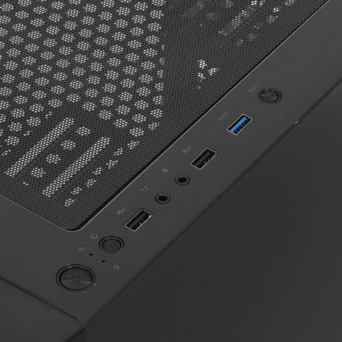 Корпус SOEYI «AX1-B10 SOEYI ATX case with black coating front panel with flat small mesh, without»