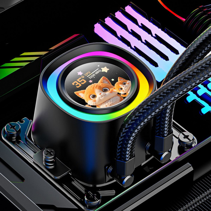 Вентилятор Cooler ID-Cooling FX360 LCD PE BLACK LCD SCREEN 350W/ all Intel/AMD/ no LED fan