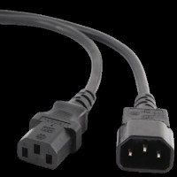 Кабель питания сист.блок-монитор Cablexpert PC-189-1-3M, 3м, C13-C14, Сечение провода 3x1кв.мм., черный, с заземлением {75}