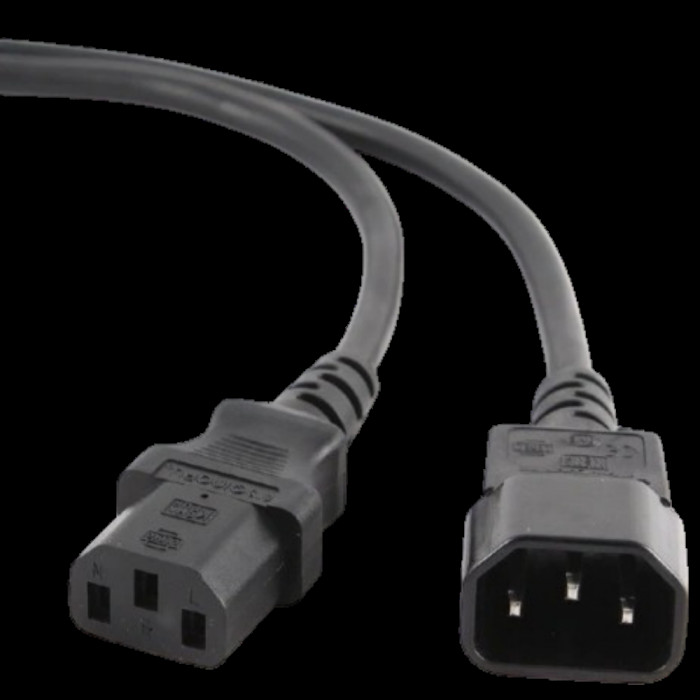 Кабель питания сист.блок-монитор Cablexpert PC-189-1-3M, 3м, C13-C14, Сечение провода 3x1кв.мм., черный, с заземлением {75}