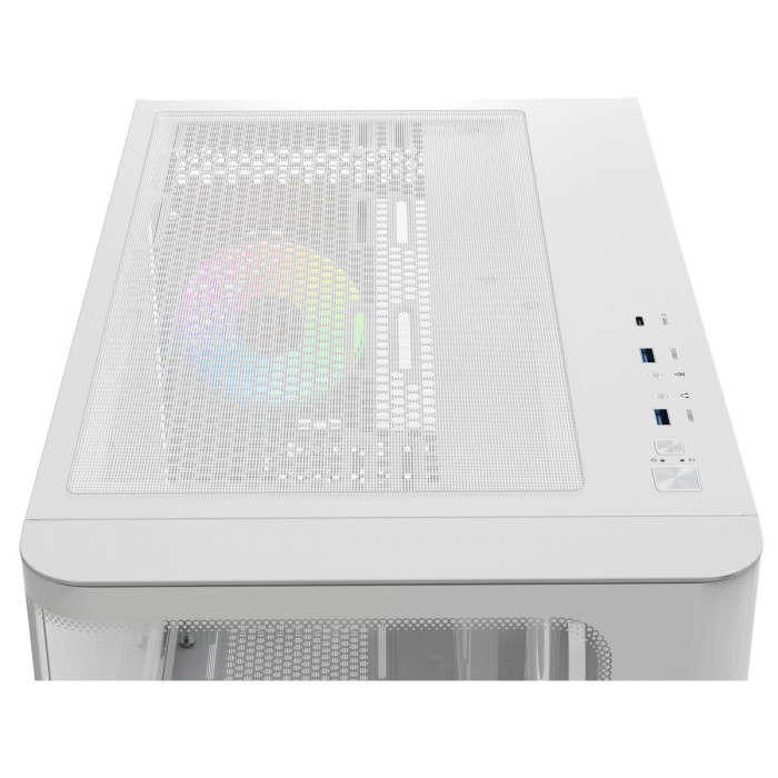 Корпус для ПК Ocypus Iota-C70-WHD400CD-GL Case Iota C70 WH Curve ARGB Digital ATX / win / white / 6 ARGB fans / / no PSU / Tempered Glass