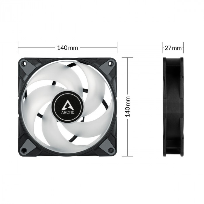 Вентилятор Arctic Cooling ARCTIC P14 PWM PST A-RGB 0dB (Black) - retail (ACFAN00239A)