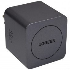 Сетевое зарядное устройство с выдвижным кабелем UGREEN X614 (65822) 45W GaN Fast Charger USB-C&USB-A with Retractable Cable USB-C. Цвет: серый космос