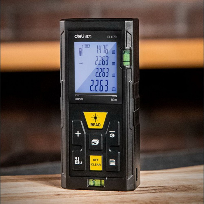 Лазерный дальномер Deli DL4171 Диапазон измерения 0,05;100м, точность измерения ±3мм