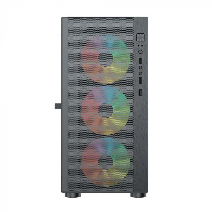 Корпус ACD ACD Citadel 104 (AH-TC4GA-0000) 3403 with USB3.0*1+USB2.0*2+HD audio,3*12cm F1 ARGB fans at front(Slave fans) ,1*12cm F1 ARGB fan at rear (Master fan)