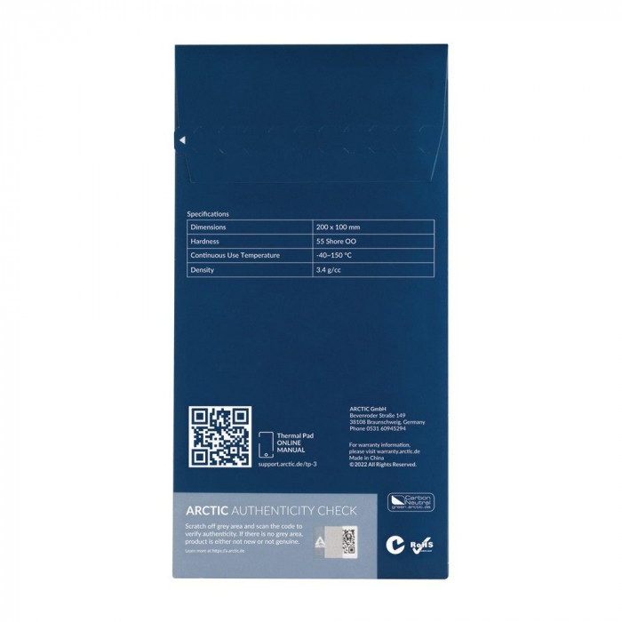 Термопрокладка Arctic Cooling Thermal pad  200x100mm, 1.5mm  - 2 Pack TP-3 (ACTPD00060A)