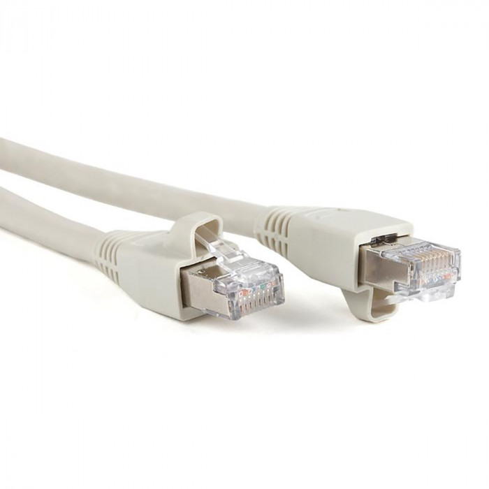 Кабельная сборка Hyperline Hyperline PC-LPM-STP-RJ45-RJ45-C6a-3M-LSZH-GY Патч-корд U/FTP, экранированный, Cat.6a