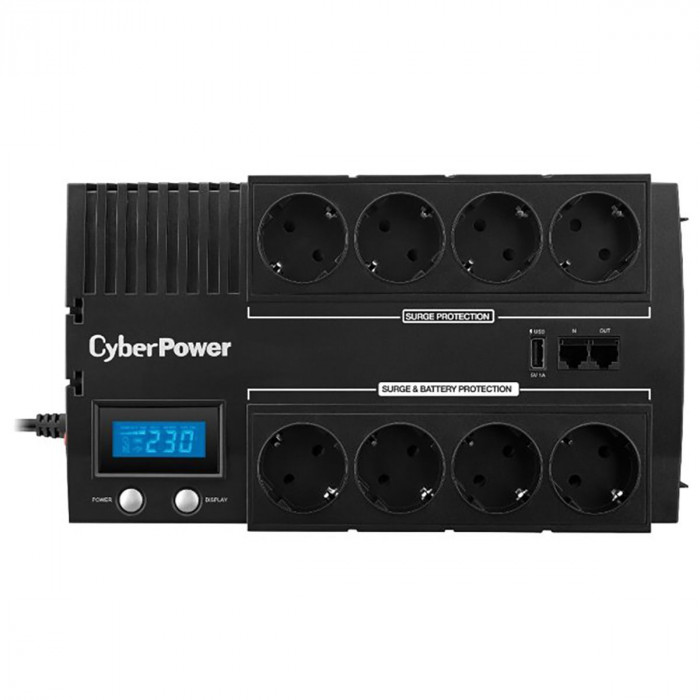 Источник бесперебойного питания ИБП Line-Interactive CyberPower BR1200ELCD 1200VA/720W USB/RJ11/45/USB charger A  (4+4 EURO)