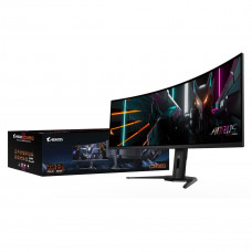 Монитор 49' Gigabyte AORUS CO49DQ-EK Gaming monitor Black (OLED, 5120x1440, HDMI+HDMI+DP+Type C, 0.03 ms, 178°/178°, 250 cd/m, 1500000:1, 2xUSB3.2, 144Hz, Curved) (20VM0-CO49DQBT-1EKR)