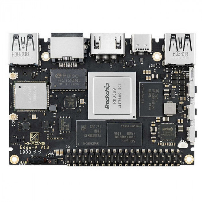 Одноплатный компьютер Khadas Edge-V Pro Rockchip RK3399, 64-bit Hexa-Core, KEGV-P-002