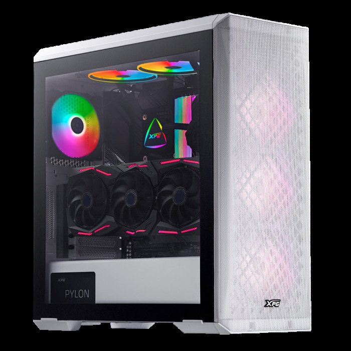 Корпус XPG DEFENDER WHITE [DEFENDER-WHCWW] (Midi-Tower, белый, TG, 120mm fan*3)