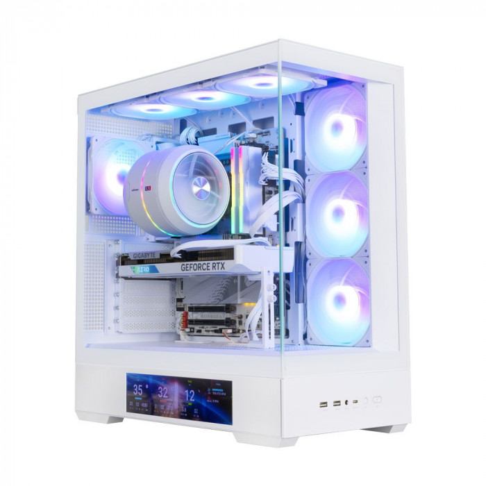 Корпус для ПК Zalman P40 DS White ATX Mid Tower PC Case, 120mm ARGB Fanx4