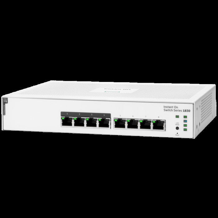 Коммутатор HPE JL811A HPE Aruba Instant On 1830 8G Web-managed  4p Class4 PoE 65W fanless Switch