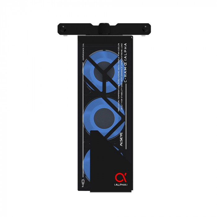 Вентилятор для процессора ALSEYE AS.03.08.0001 (C-RAM-Alpha-B) Product Size: 145.9 * 82 * 38.3mm Number of fans: 3 Size: 40 * 40 * 20mm Material: 1mm SPCC thick sheet metal Surface treatment: Powder coated black on the surface Box: Black Leaf: Milk white 