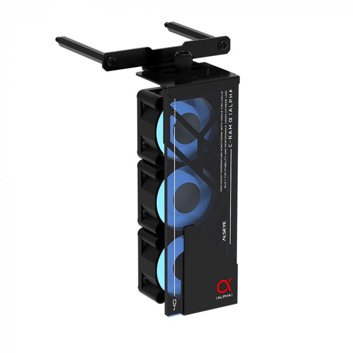 Вентилятор для процессора ALSEYE AS.03.08.0001 (C-RAM-Alpha-B) Product Size: 145.9 * 82 * 38.3mm Number of fans: 3 Size: 40 * 40 * 20mm Material: 1mm SPCC thick sheet metal Surface treatment: Powder coated black on the surface Box: Black Leaf: Milk white 