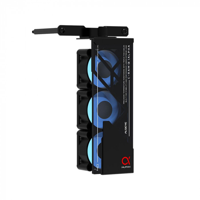 Вентилятор для процессора ALSEYE AS.03.08.0001 (C-RAM-Alpha-B) Product Size: 145.9 * 82 * 38.3mm Number of fans: 3 Size: 40 * 40 * 20mm Material: 1mm SPCC thick sheet metal Surface treatment: Powder coated black on the surface Box: Black Leaf: Milk white 