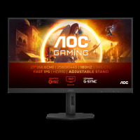 Монитор 27' AOC Q27G4XF  IPS, 2560x1440, 180Hz, 1ms, 300сd/m, 1000:1, HDR10 | HDMI(2.0), DP(1.4) | HAS, Pivot, Swivel, InPSU, Vesa 100, Black/Grey