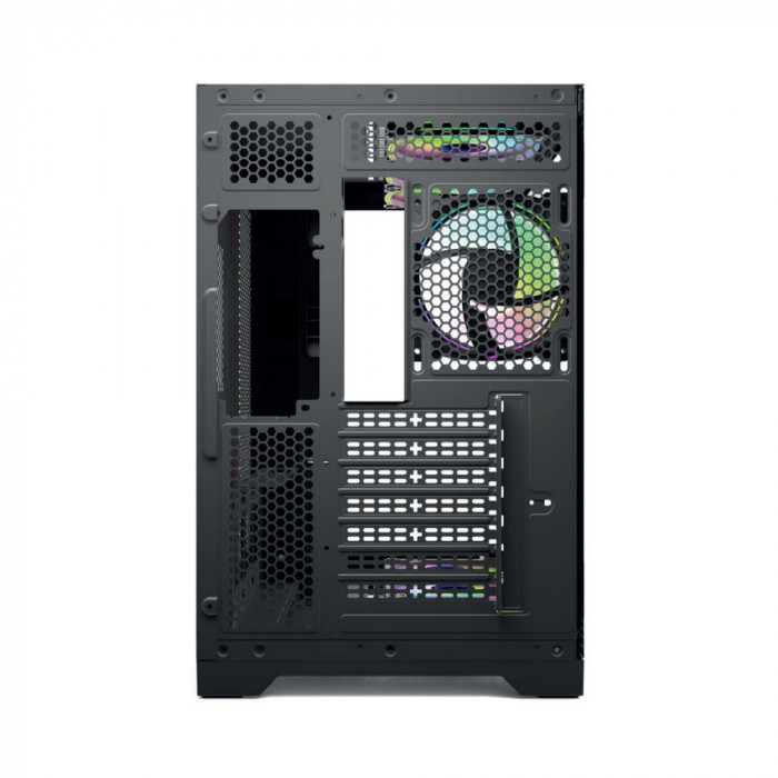 Корпус для ПК Forza Forza FZ-G42B Seaview TG ATX Case, black, w/o psu, Curved Tempered glass front panel, 1x3,5', 3x2,5