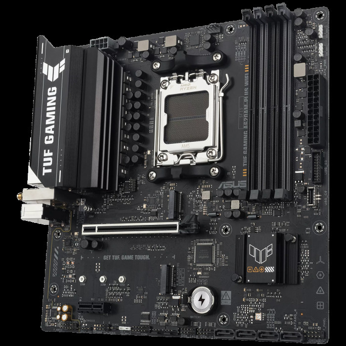 Материнская плата ASUS TUF GAMING A620AM-PLUS WIFI AM5 mATX 4xDDR4 PCIEx16 2xPCIEx1 2xM.2 2xDP HDMI 2.5GLAN WIFI 6