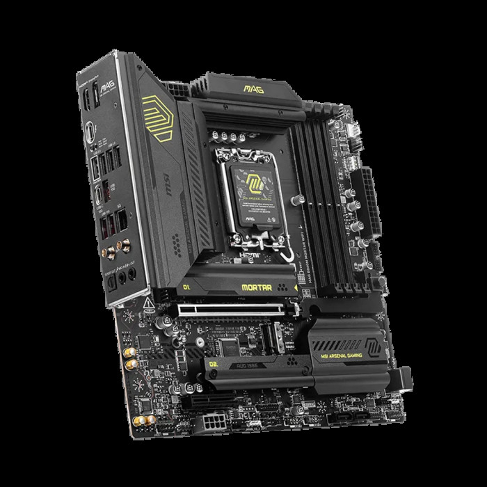 Материнская плата MSI MAG B860M MORTAR WIFI B860, LGA1851, 4*DDR5, 1*PCIEx16, 1*PCIEx4, 3*M.2, 2*TypeC, 3*USB3.2Gen2, 2*USB3.2 Gen1, 8*USB2.0, 4*SATA3.0, 5G, Type-C(DP), DP, HDMI, M-ATX, RTL