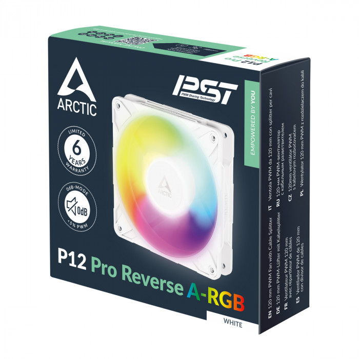 Вентилятор корпусной ARCTIC P12 Pro Reverse - A-RGB (White) retail  арт.   (ACFAN00325A)