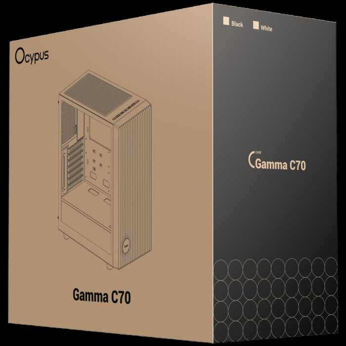 Корпус для ПК Ocypus Gamma-C70-BKG000XX-GL Case Gamma C70 BK ATX / win / black / no PSU / Tempered Glass