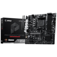 Материнская плата MSI PRO B550M-P WIFI6E B550, AM4, 4*DDR4, 1*PCIEx16, 2*PCIEx1, 2*M.2, 1*TypeC, 6*USB3.2Gen1, 6*USB2.0, 4*SATA3.0, 1G, VGA, DP, HDMI, ATX, RTL
