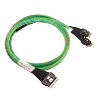 Кабель ACD-60004-ZC Slimline SASx8 (SFF8654) -to- 2 Slimline SASx4 (SFF8654)+ SFF9402, 1M, (аналог Broadcom 05-60004-00) {100}