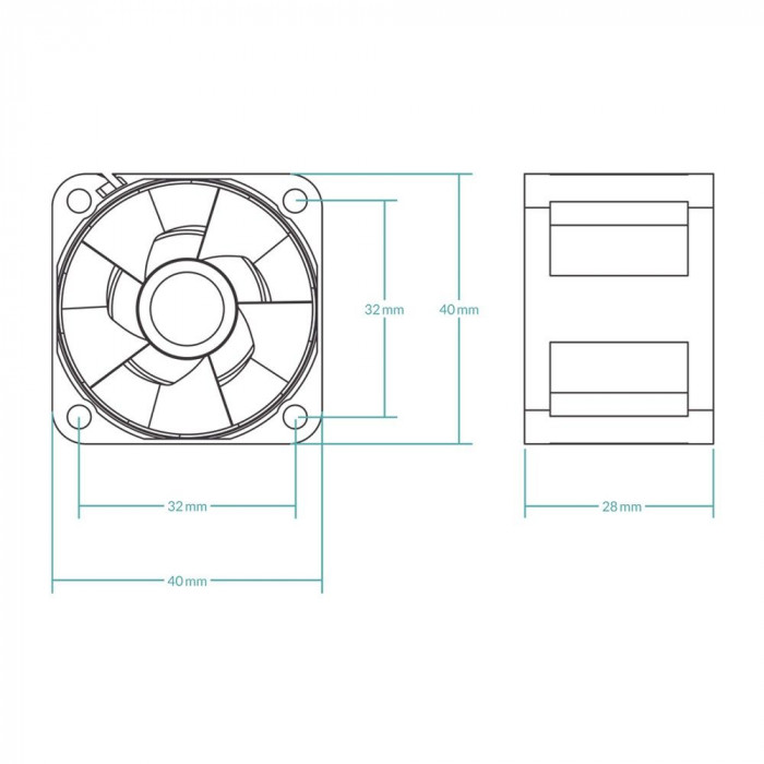 Вентилятор корпусной ARCTIC Cooling S4028-15K 1400-15000rpm Dual Ball Bearing  4-Pin Fan-Connector (ACFAN00264A)