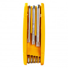 Набор складных шестигранных ключей 'TORX' Deli DL234308 размеры T9,T10,T15,T20,T25,T27,T30,T40, пластиковый держатель