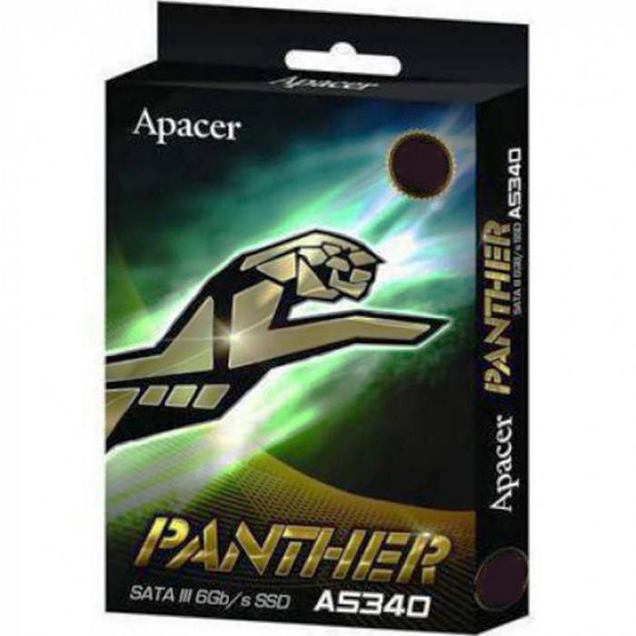 Твердотельный накопитель SSD Apacer AS340 Panther AP240GAS340G-1 240GB 2.5' Client SATA 6Gb/s, 475/380, IOPS 70K, MTBF 1.5M  TLC, 32MB, 140TBW, Retail, RTL {100} (913951)