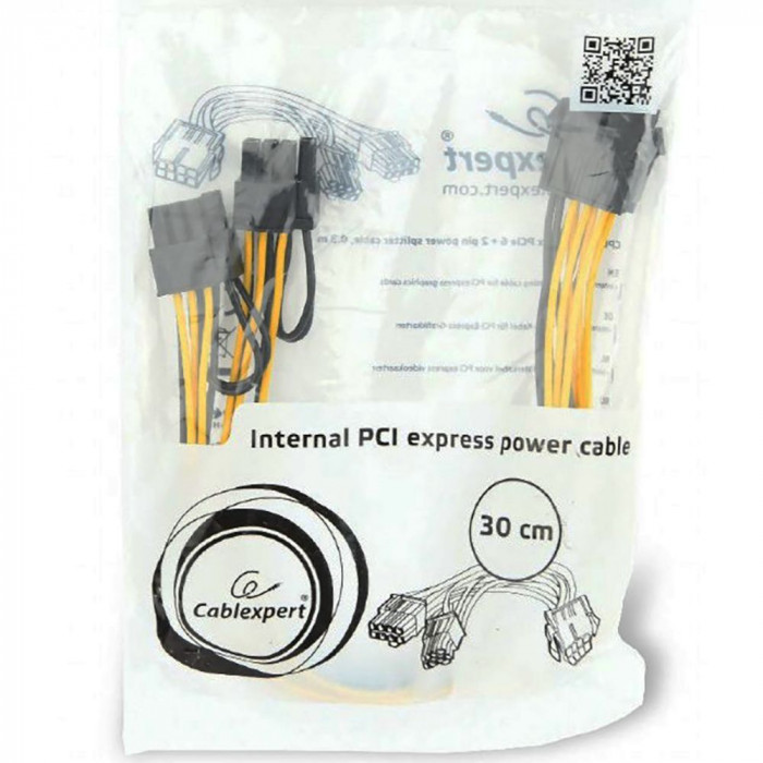 Кабель питания  Cablexpert CC-PSU-85 PCI-Express 6-пин на 6+2 пин x 2 шт., 0.3 м (099981) {500}