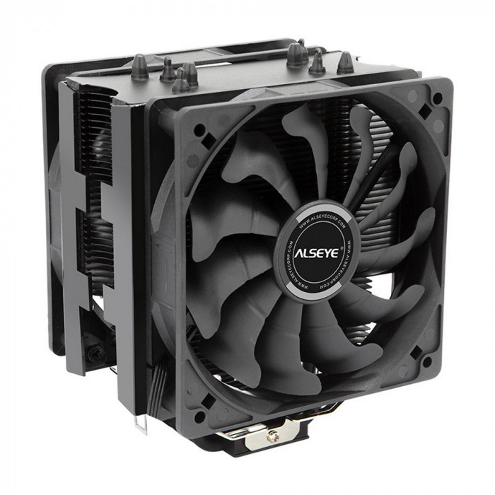 Вентилятор ALSEYE S120D-B Universal, TDP 135W, 2x120FAN, 4 heat pipe, PWM, RTL{20} (874258)