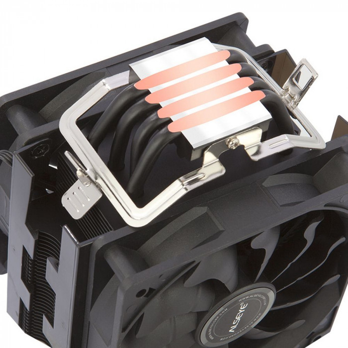 Вентилятор ALSEYE S120D-B Universal, TDP 135W, 2x120FAN, 4 heat pipe, PWM, RTL{20} (874258)