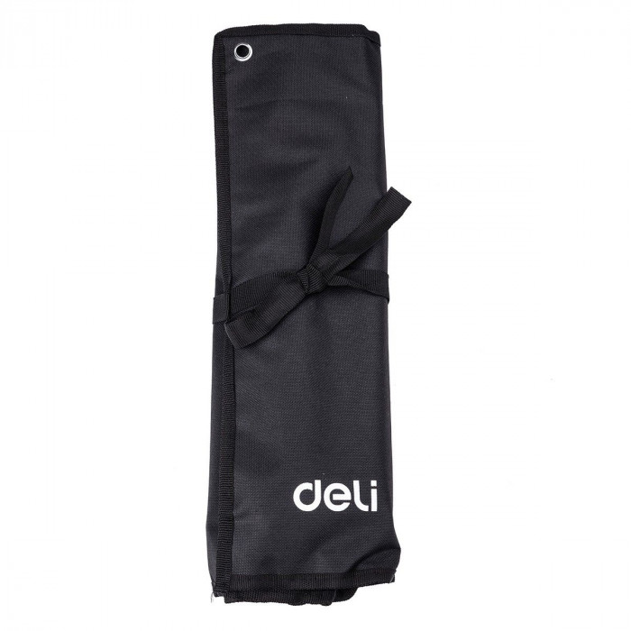Набор комбинированных гаечных ключей 14 шт Deli DL130014B размеры 10,11,12,13,14,16,17,18,19,21,24,27,30,32мм, матовая хромированная поверхность, чехол из ткани Оксфорд