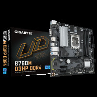 Материнская плата Gigabyte B760M D3HP DDR4, RTL Socket 1700, Intel®B760, 4xDDR4-3200, D-SUB+HDMI+DP, 1xPCI-Ex16, 2xPCI-Ex1, 4xSATA3(RAID 0/1/5/10), 2xM.2, 8Ch Audio, GLan, (2+4)xUSB2.0, (3+2)xUSB3.2, (0+1)xUSB3.2 Type-C™, 1xPS/2, ATX, RTL