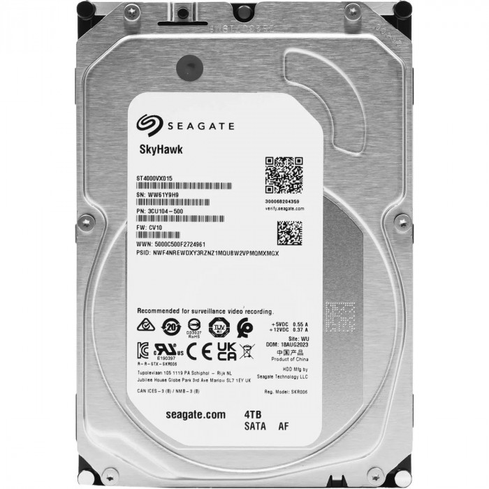 Жесткий диск Seagate 3.5' 4TB SkyHawk Surveillance HDD SATA 6Gb/s, 5900rpm, 256MB, 24x7, ( ST4000VX015.)