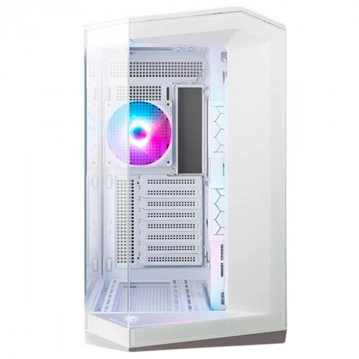 Корпус MSI MAG Pano 100R PZ WHITE , Mid Tower, ATX, 2xUSB 3.2 Gen 1, 1xUSB 3.2 Gen2 Type-C, 3x120mm ARGB Reverse Blade Fan, 1x120mm ARGB Fan, ARGB+PWM Control Board,Tempered Glass Window, Brown Box