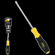 Шлицевая отвертка Deli DL6361251N 6х125мм сталь Cr-V, двухкомпонентная прорезиненная рукоять