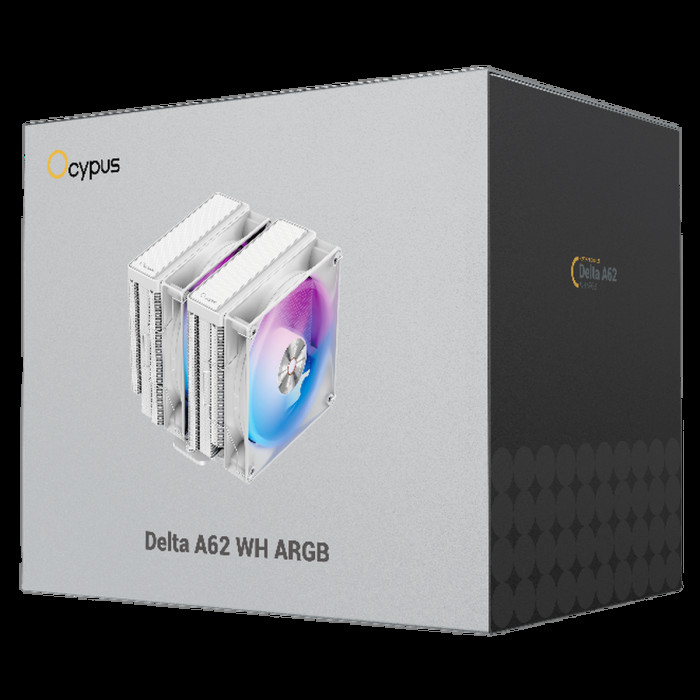 Вентилятор для процессора Cooler Ocypus Delta A62 WH ARGB White 260W/ All Intel/ AMD AM*/ 2 fans / Screws