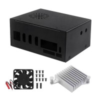 Корпус Orange pi 5 plus metal case + heatsink +fan, Type 1