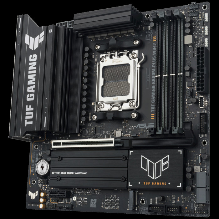 Материнская плата ASUS TUF GAMING B850M-PLUS WIFI7 AM5 mATX 4xDDR5 PCIEx16 PCIEx1 3xM.2 USB-C DP HDMI 2.5GLAN WiFi 7